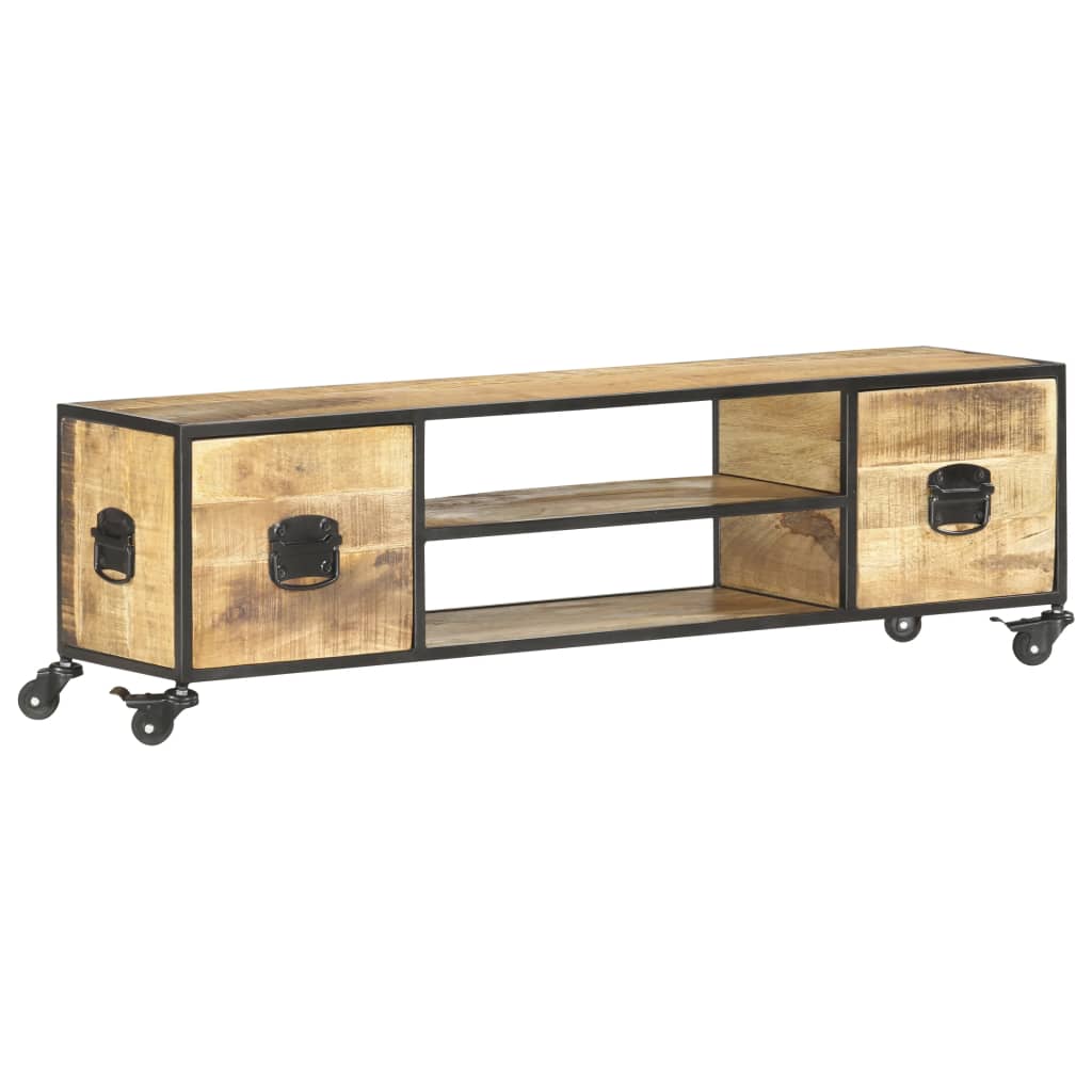 TV-bänk 130x30x39 cm massivt mangoträ