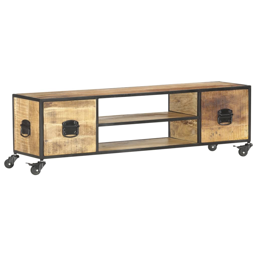 TV-bänk 130x30x39 cm massivt mangoträ