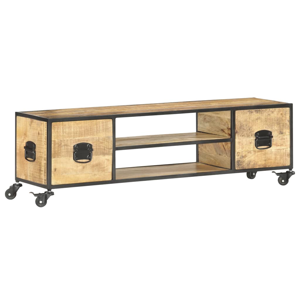 TV-bänk 130x30x39 cm massivt mangoträ