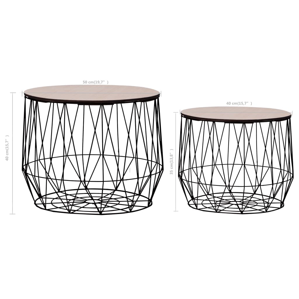 Soffbord Högglans Svart 2 st