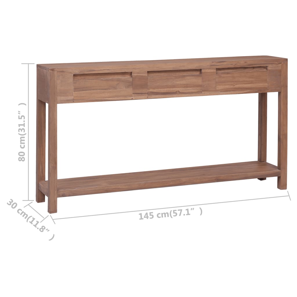Avlastningsbord Konsollbord Trä 145x30x80 cm massiv teak