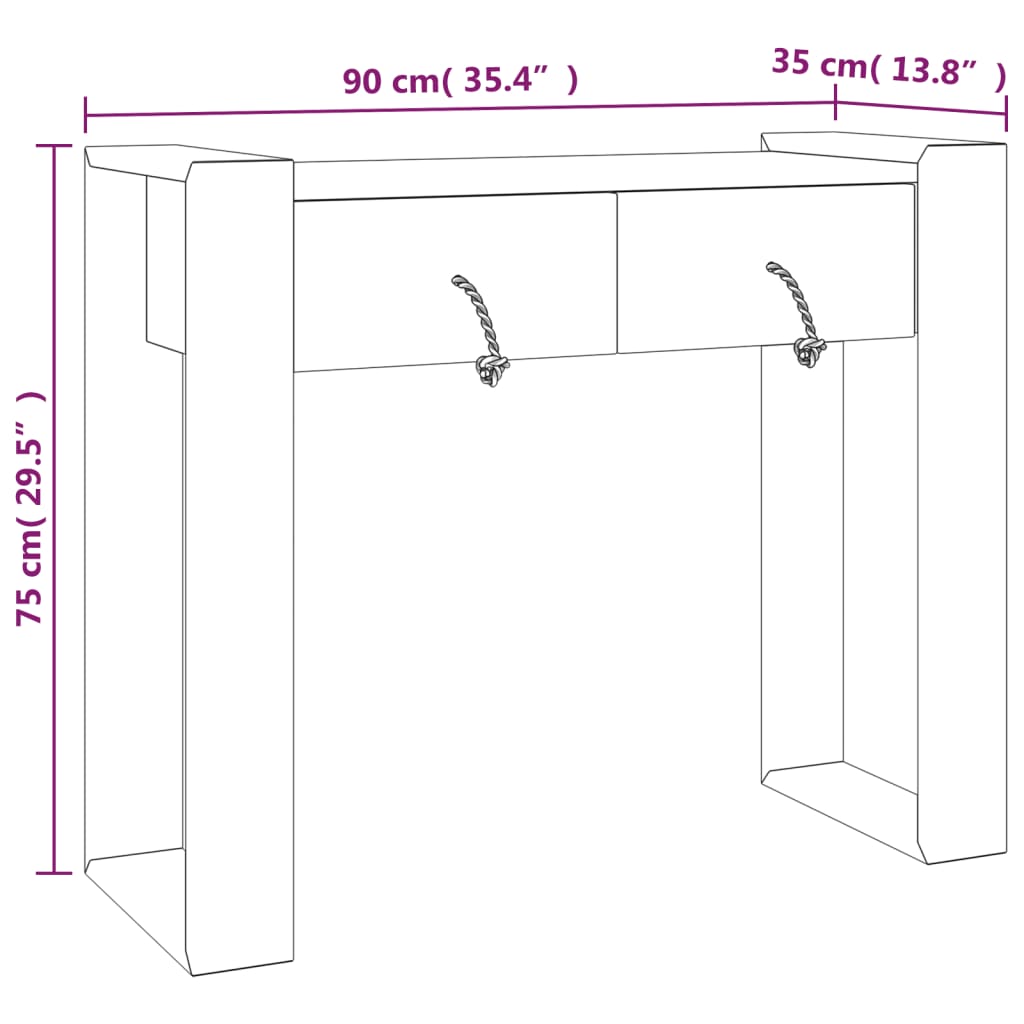 Avlastningsbord Konsollbord Trä 90x35x75 cm massiv teak