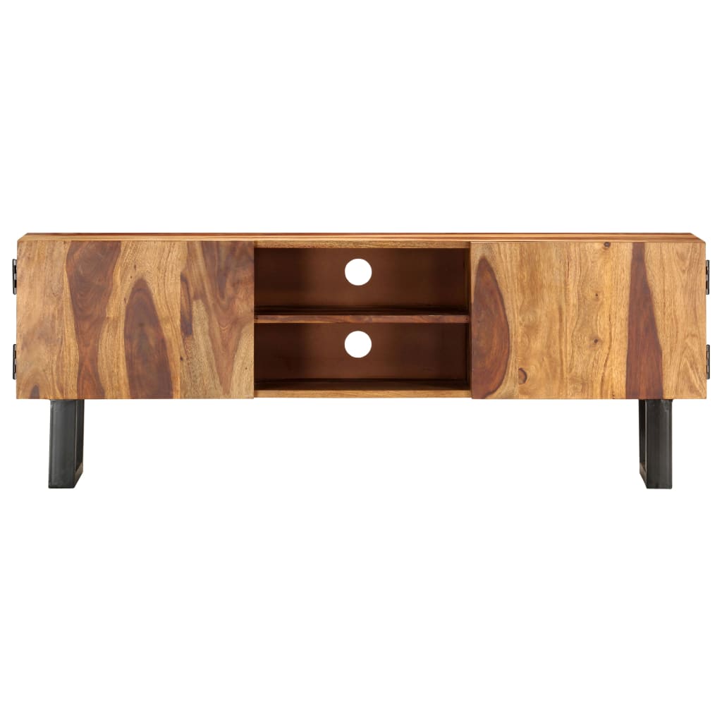 Tv-bänk 130x30x47 cm massivt sheshamträ