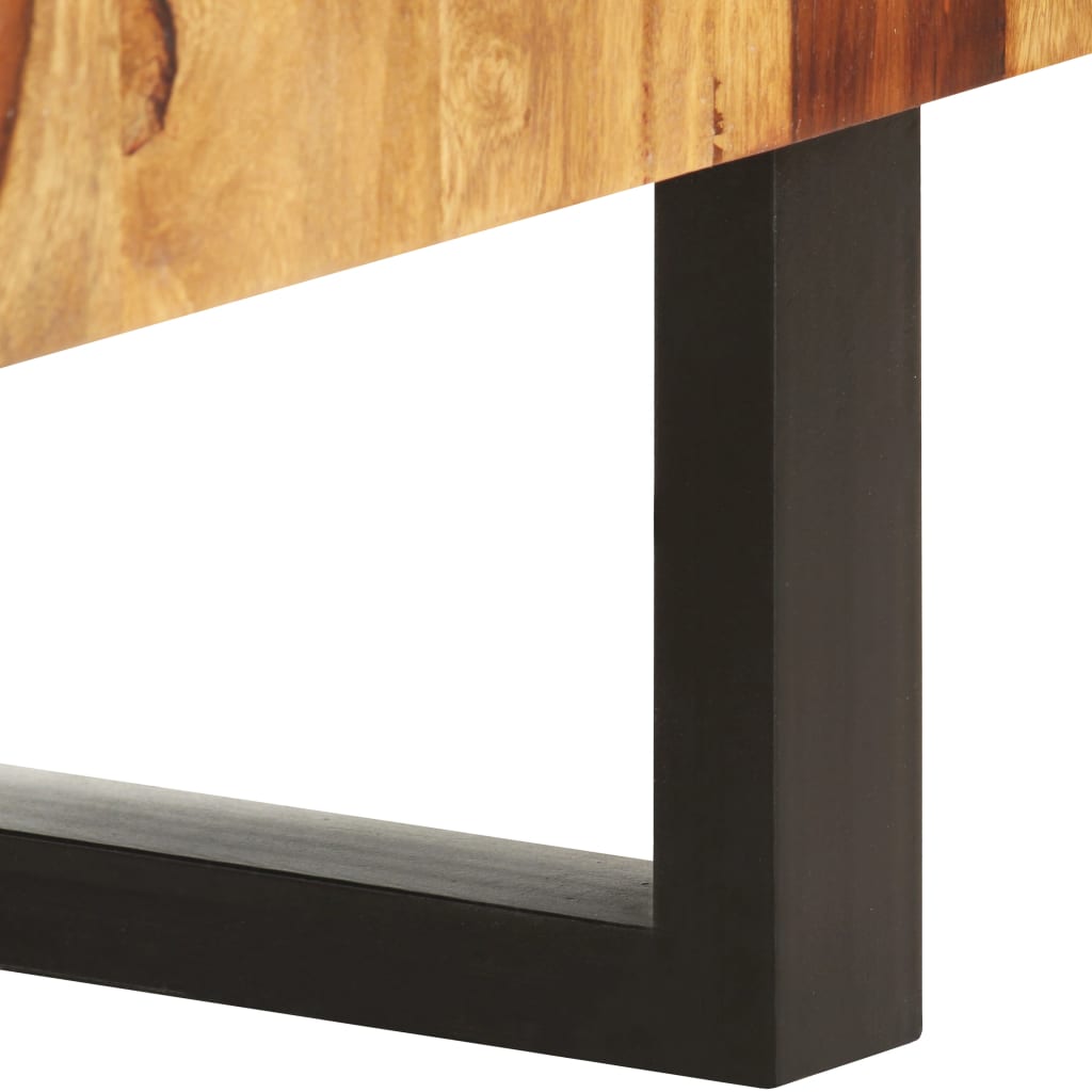 Tv-bänk 130x30x47 cm massivt sheshamträ