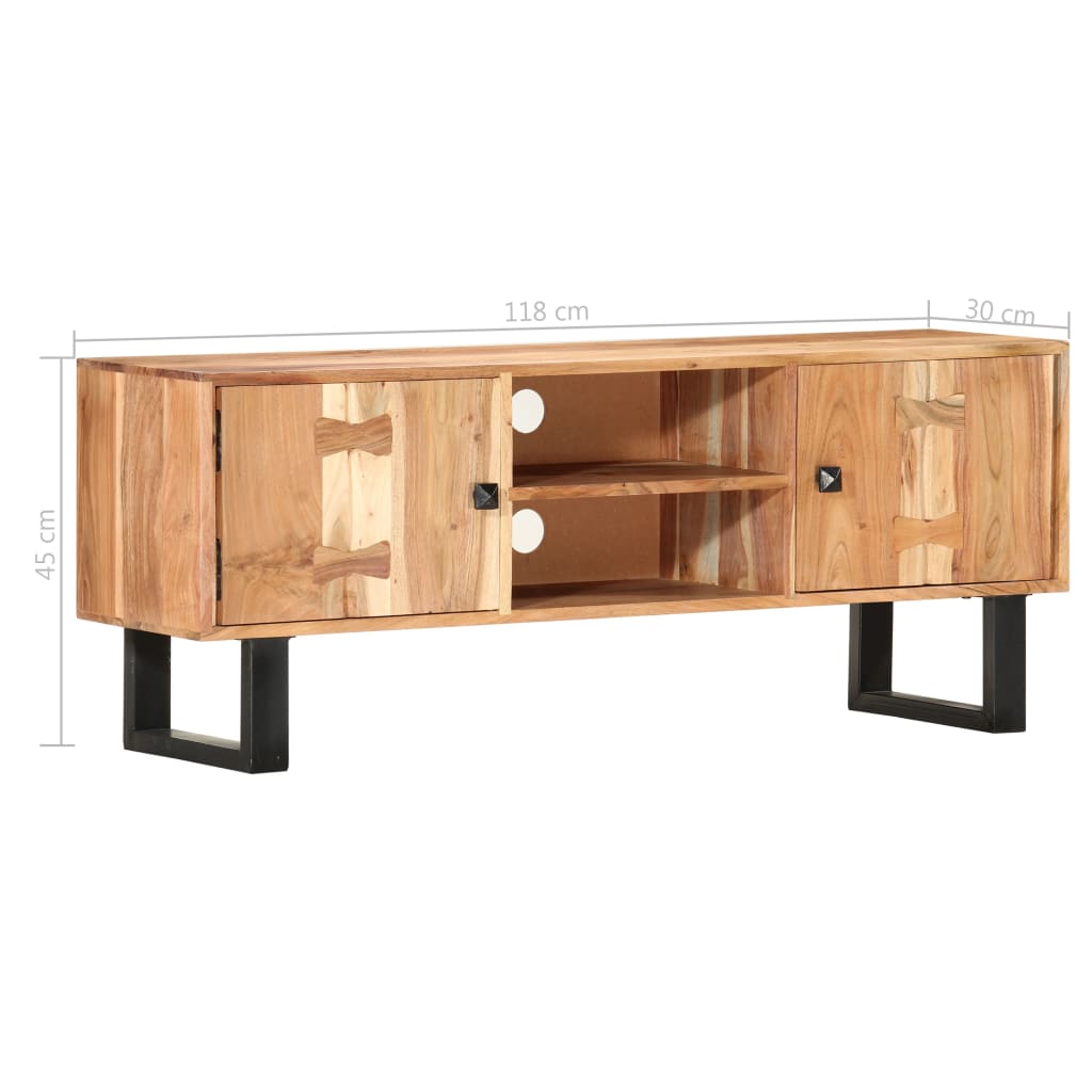 TV-bänk 118x30x45 cm massivt akaciaträ