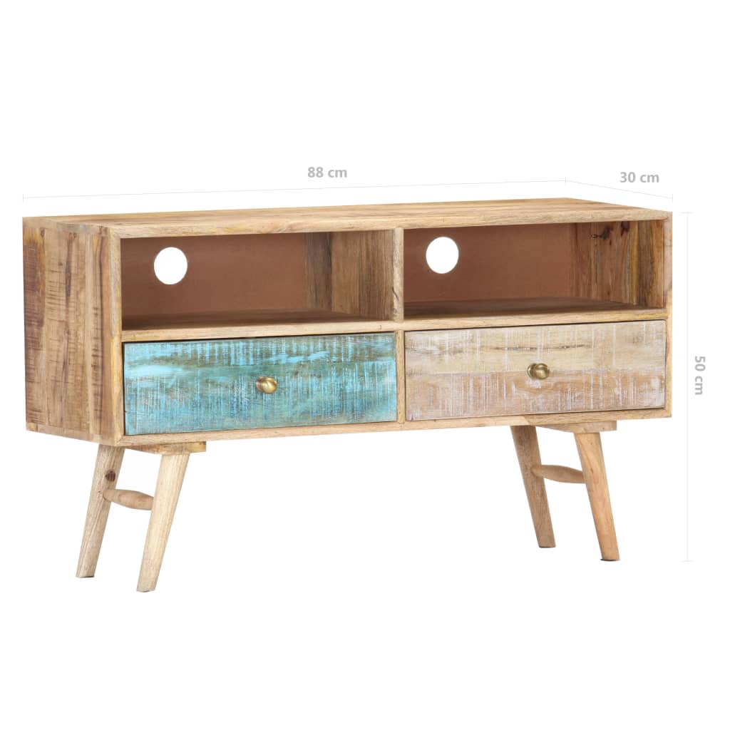 TV-bänk 88x30x50 cm massivt mangoträ