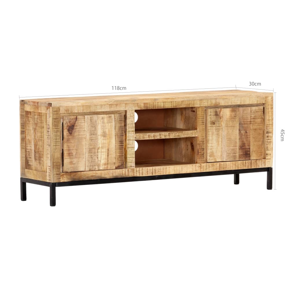 TV-bänk 118x30x45 cm massivt mangoträ