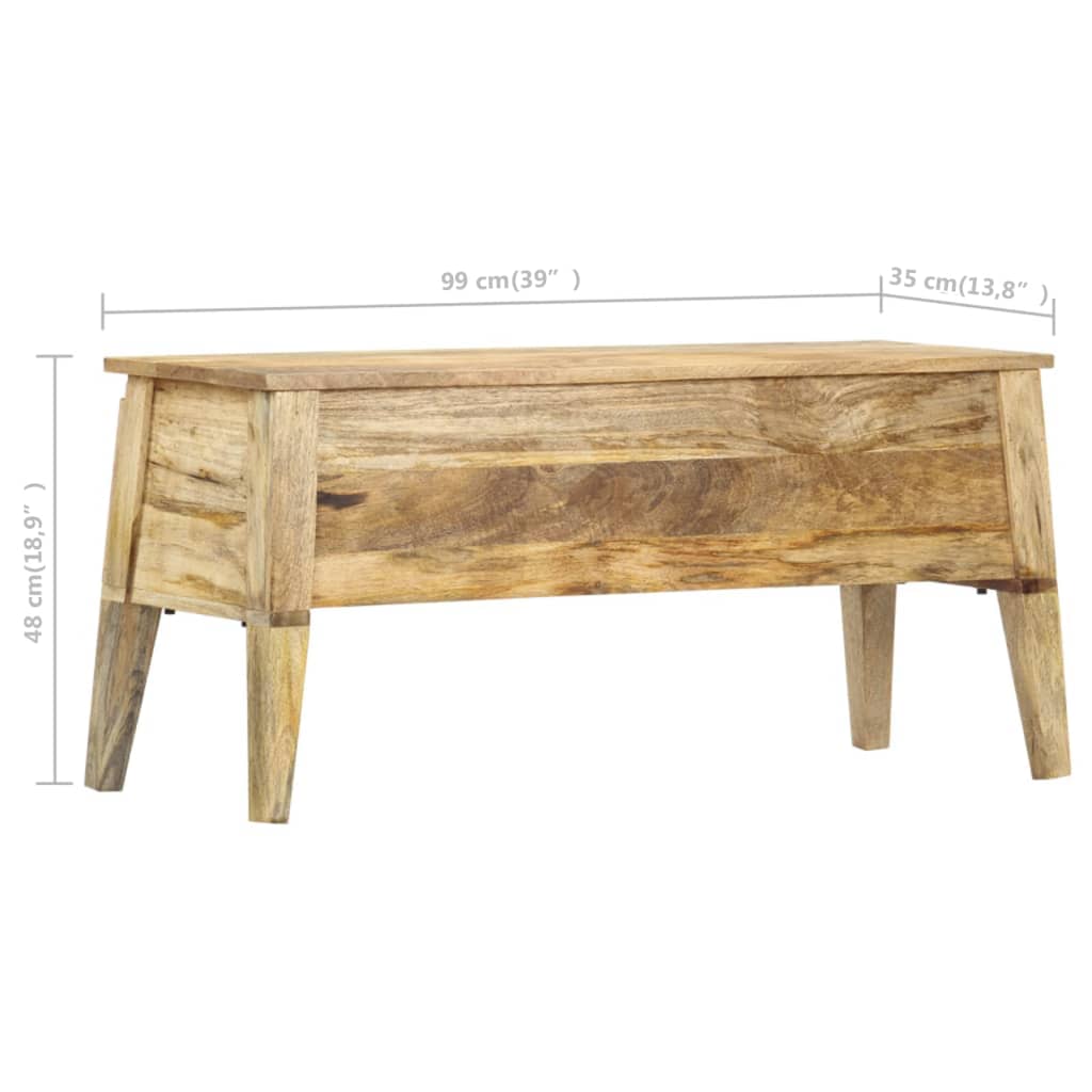 Förvaringskista 90x35x48 cm massivt mangoträ