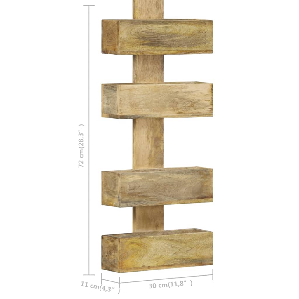 Tidskriftshållare Väggmonterat 30x11x72 cm massivt mangoträ