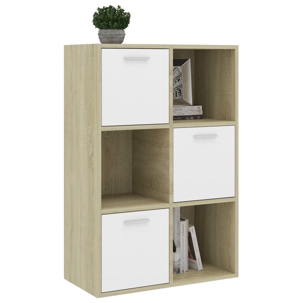 Skåp Vit och Sonoma Ek 60x29,5x90 cm
