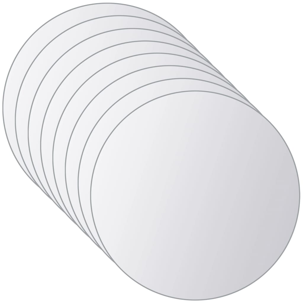 Väggspegel Spegelplattor 16 st runt glas
