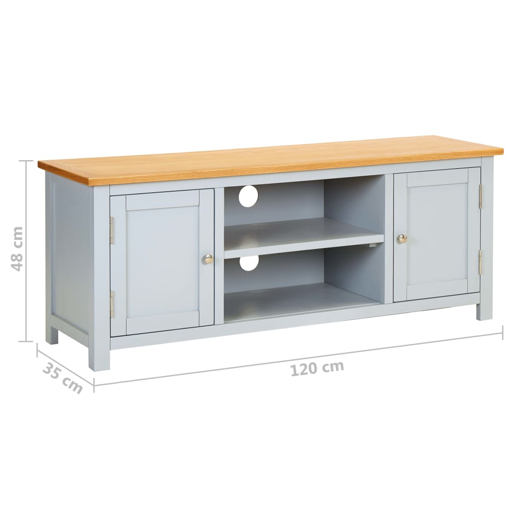TV-bänk 120x35x48 cm massiv ek