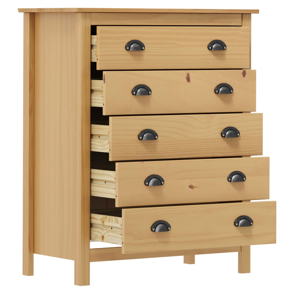 Skänk Trä Hill med 5 lådor 79x40x96,5 cm massiv furu