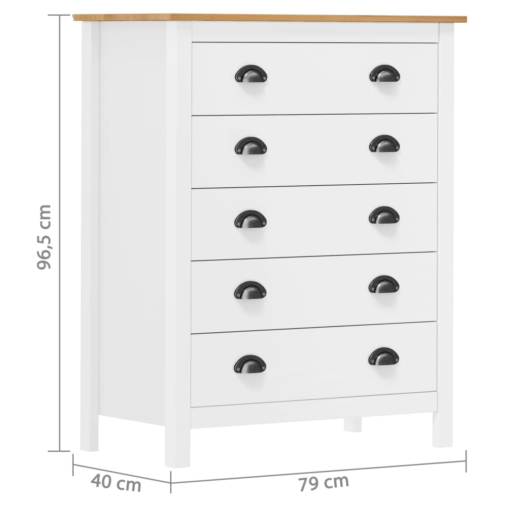 Skänk Trä Hill med 5 lådor 79x40x96,5 cm massiv furu