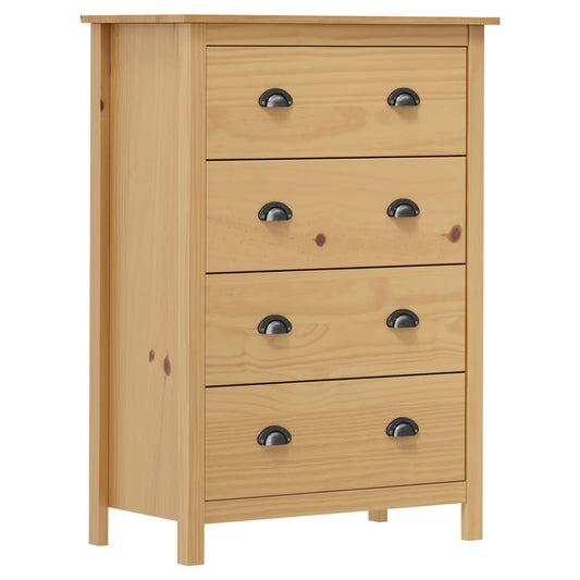 Skänk Trä Hill med 4 lådor 79x40x110 cm massiv furu