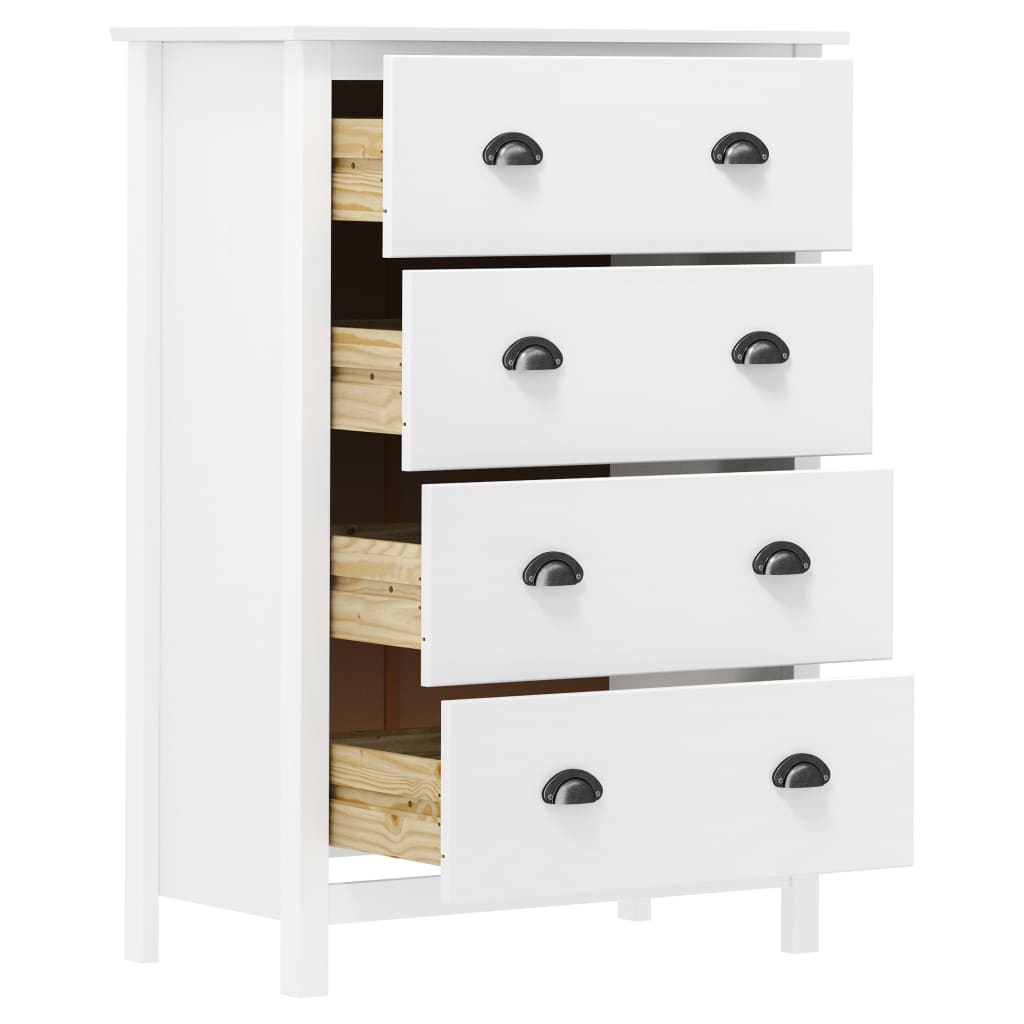 Skänk Trä Hill med 4 lådor 79x40x110 cm massiv furu