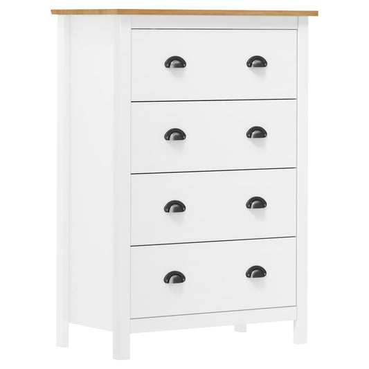 Skänk Trä Hill med 4 lådor 79x40x110 cm massiv furu