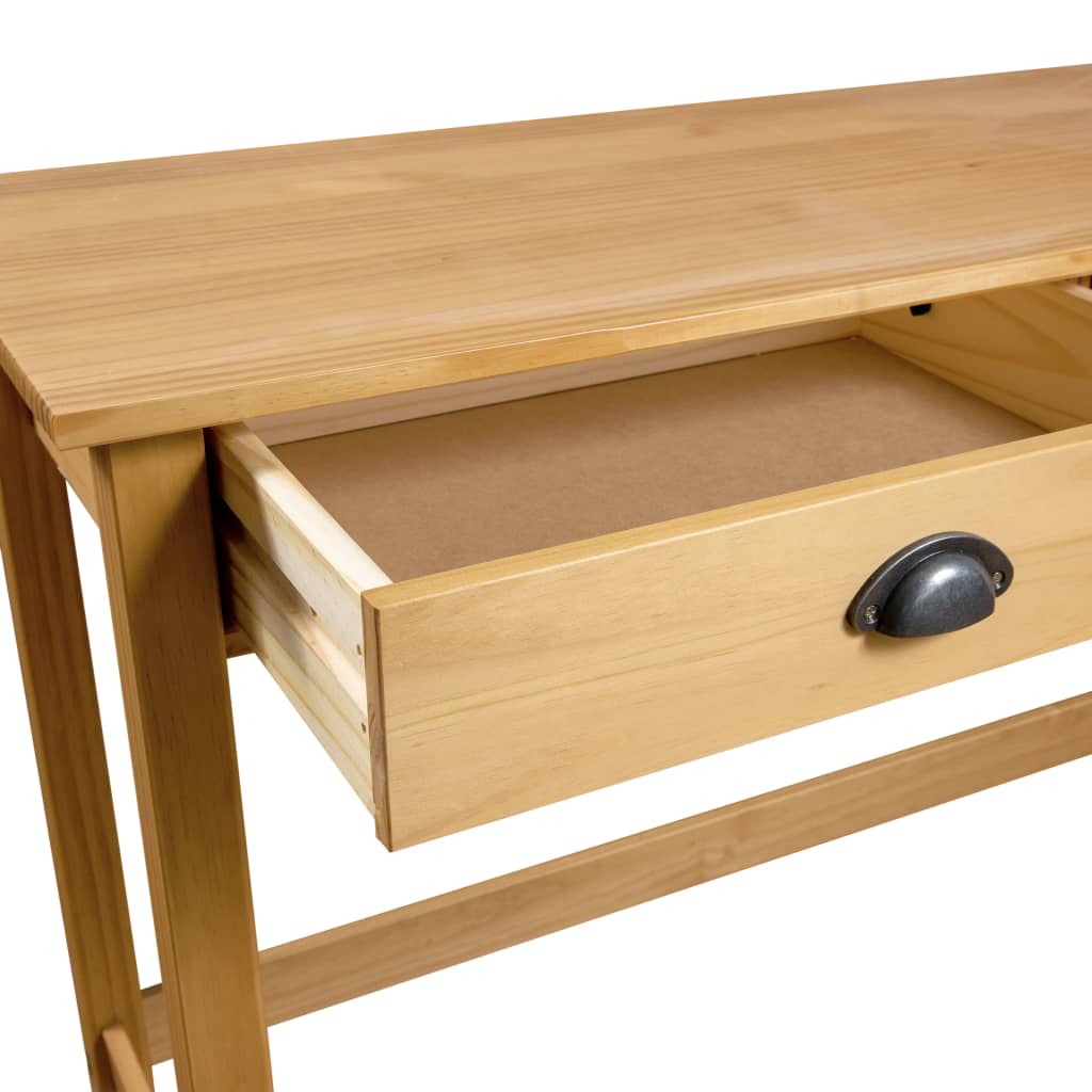 Avlastningsbord Konsollbord Vit Trä Hill med 2 lådor 110x45x74 cm massiv furu