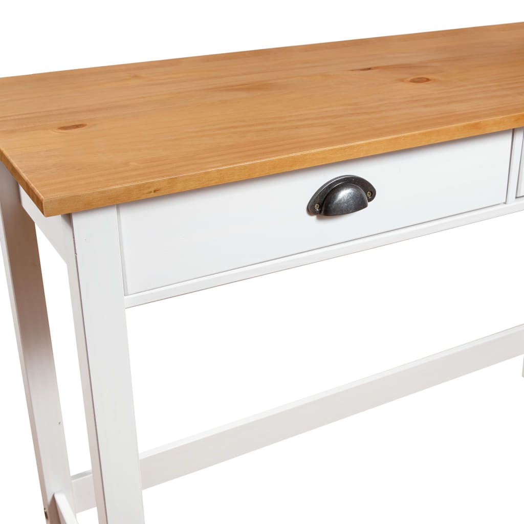 Avlastningsbord Konsollbord Trä med 2 lådor 110x45x74 cm massiv furu