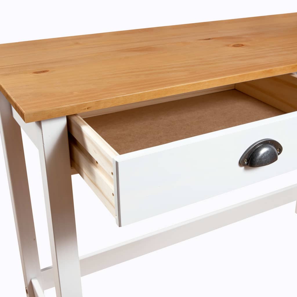 Avlastningsbord Konsollbord Trä med 2 lådor 110x45x74 cm massiv furu