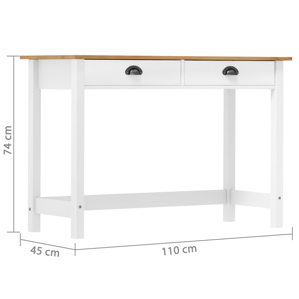 Avlastningsbord Konsollbord Trä med 2 lådor 110x45x74 cm massiv furu