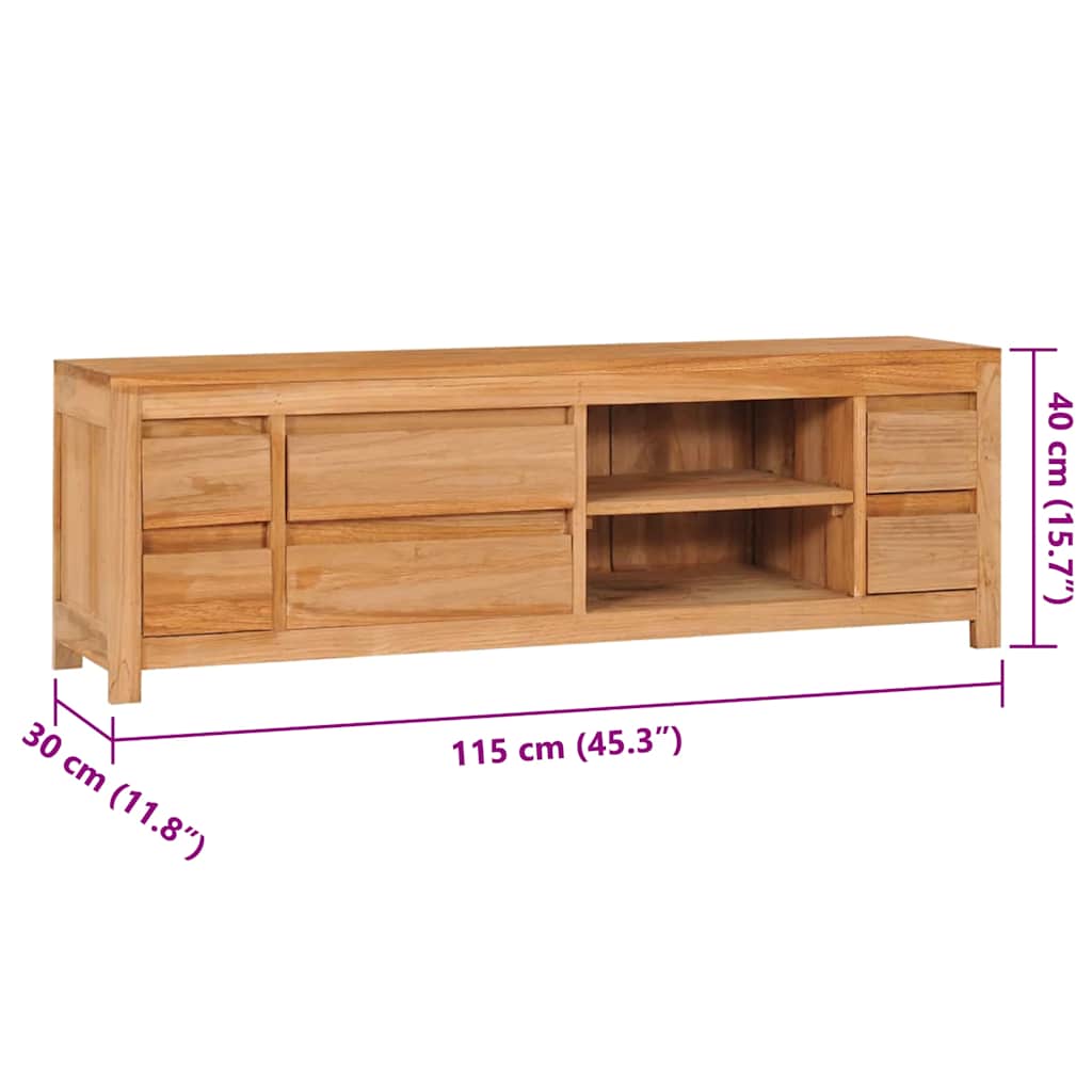 TV-bänk 115x30x40 cm massiv teak