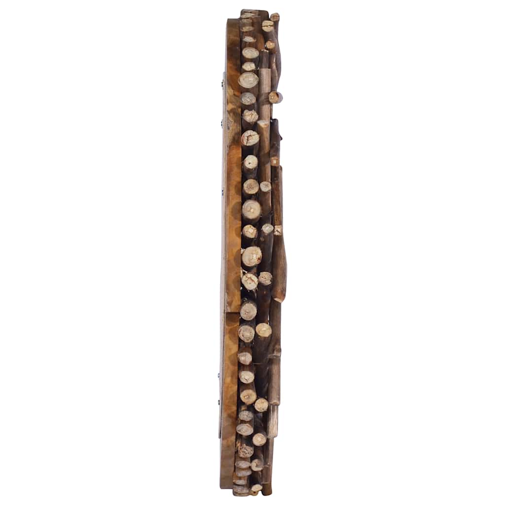 Väggspegel rund 60 cm teak