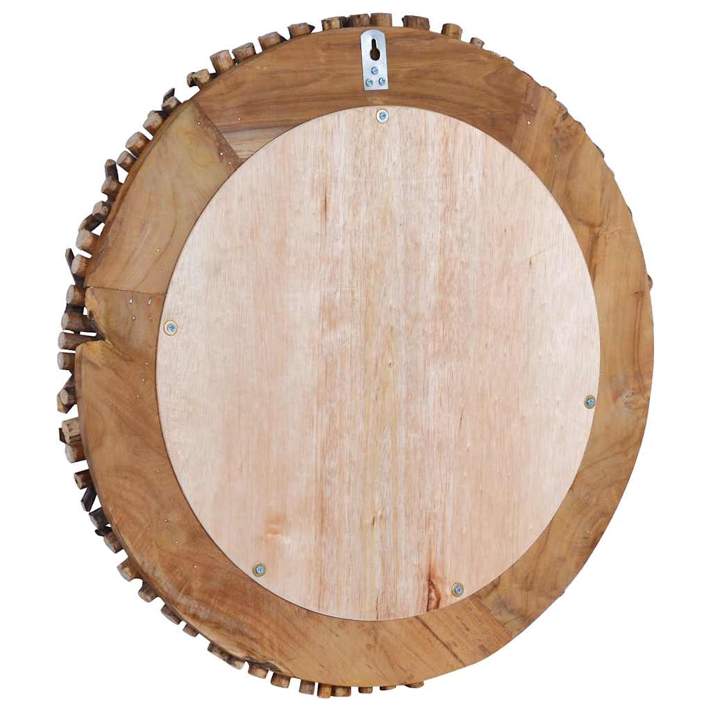 Väggspegel rund 60 cm teak