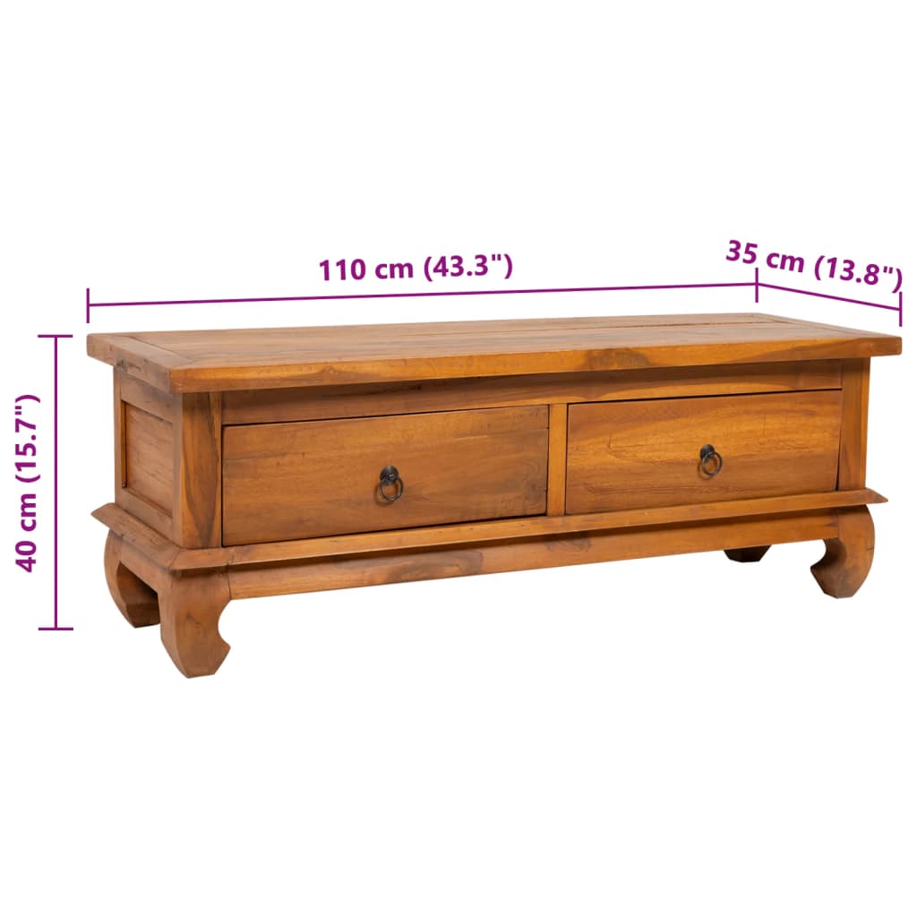 TV-bänk 110x35x40 cm massiv teak