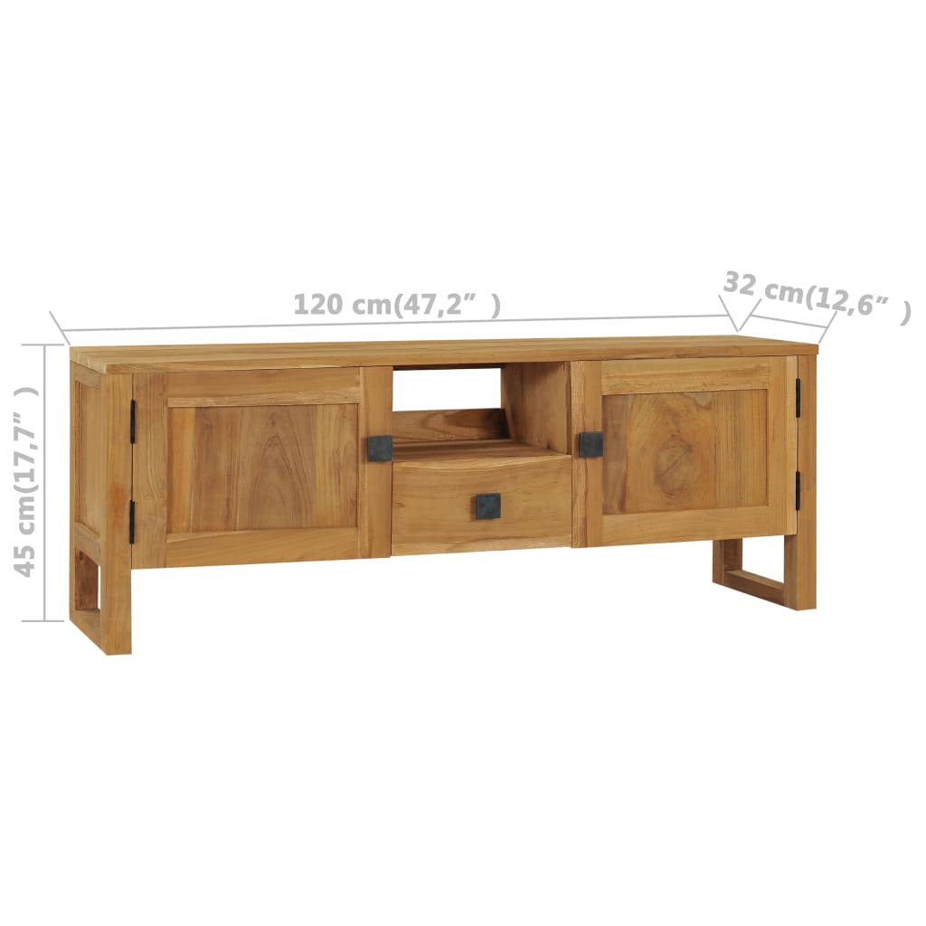 TV-bänk 120x32x45 cm massiv teak