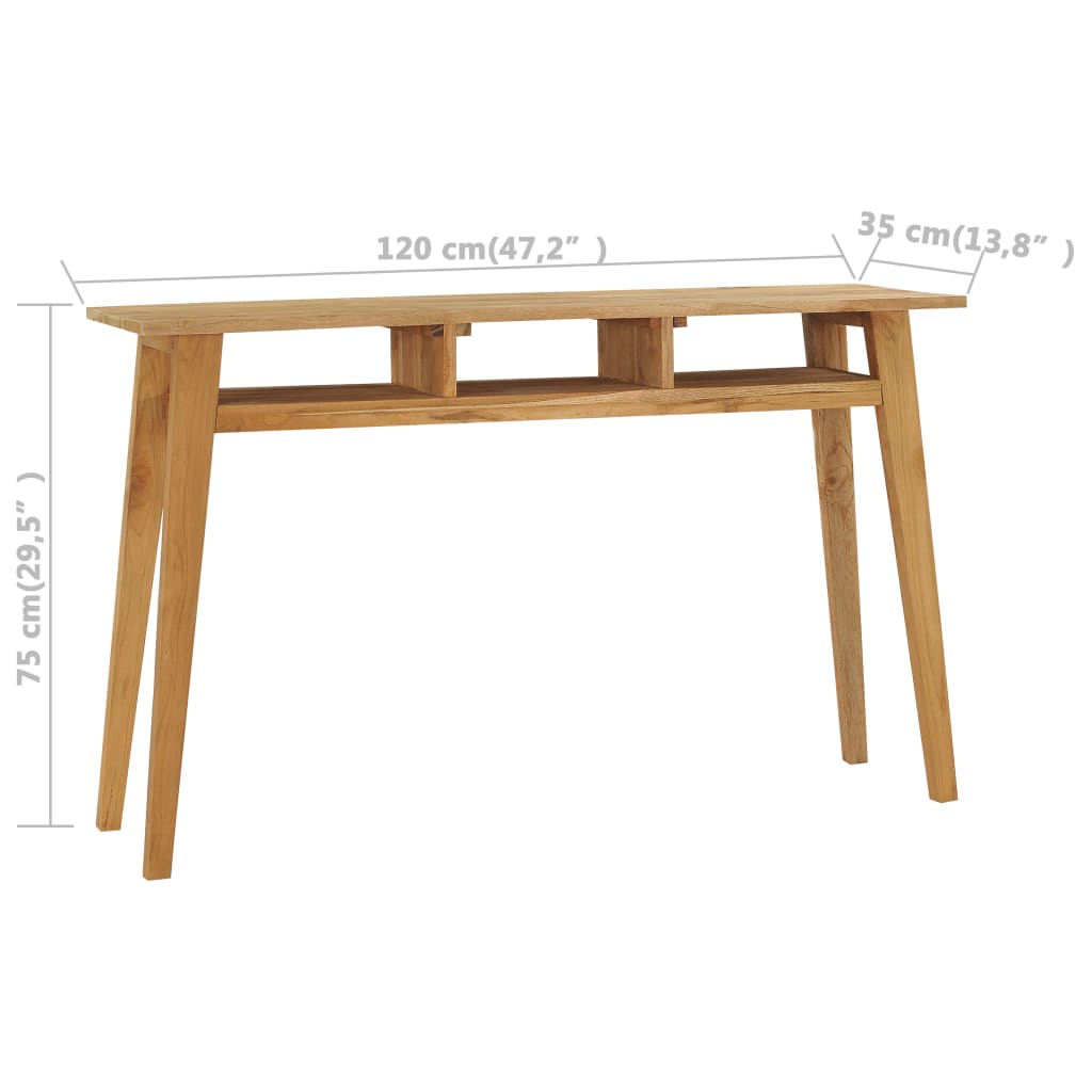 Avlastningsbord Konsollbord Trä 120x35x75 cm massiv teak