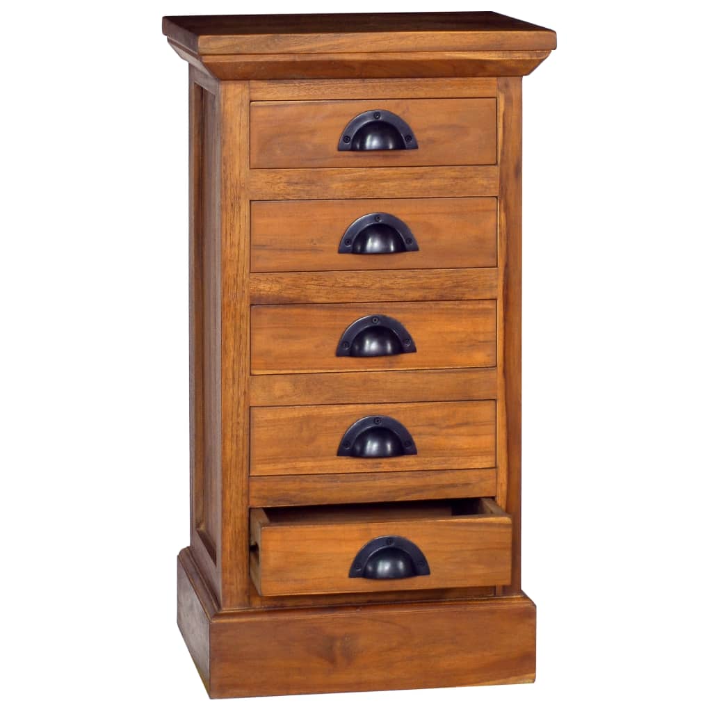Byrå 5 lådor 35x30x60 cm massiv teak