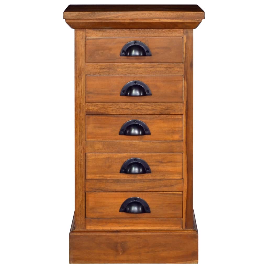 Byrå 5 lådor 35x30x60 cm massiv teak