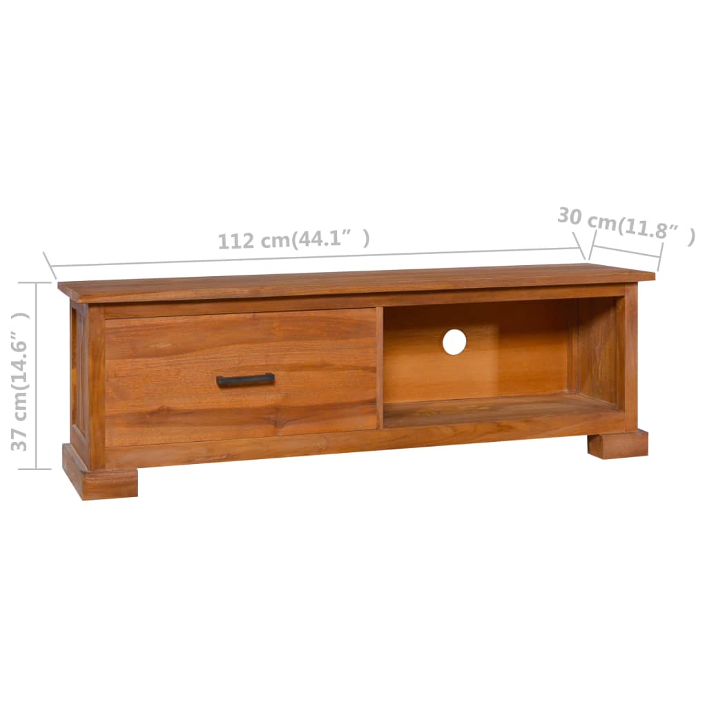 TV-bänk 112x30x37 cm massiv teak