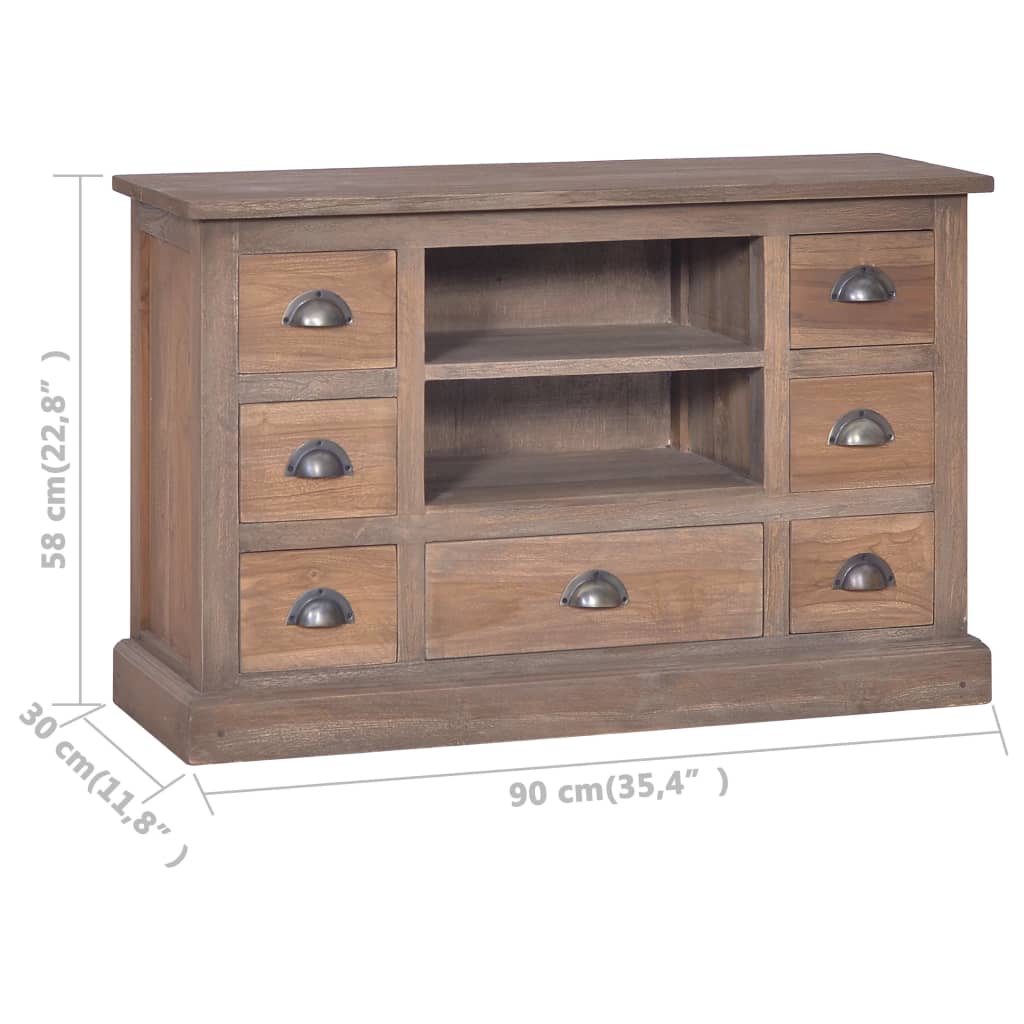 Skänk Trä 90x30x58 cm massiv teak