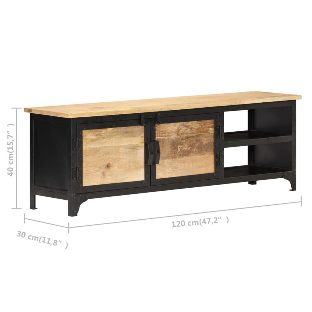 Tv-bänk 120x30x40 cm massivt mangoträ
