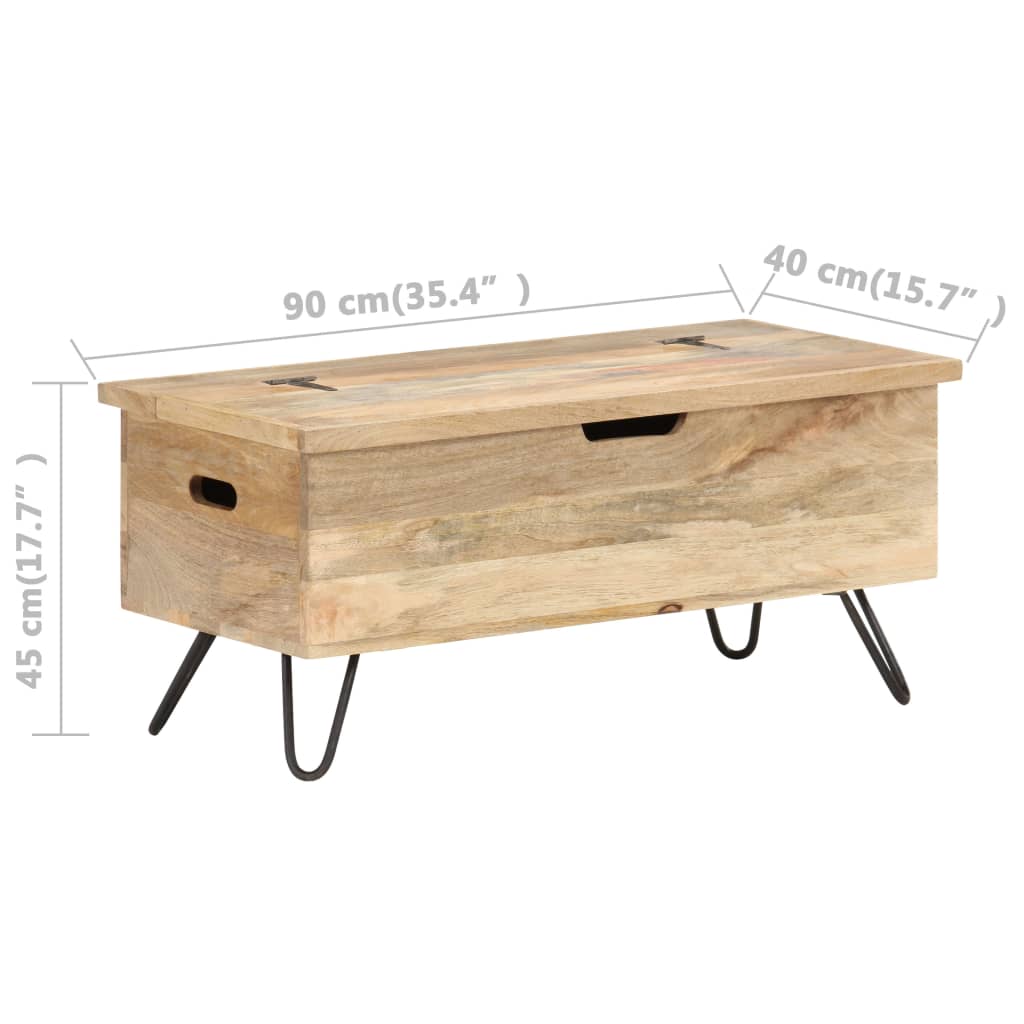Förvaringskista 90x40x45 cm massivt mangoträ