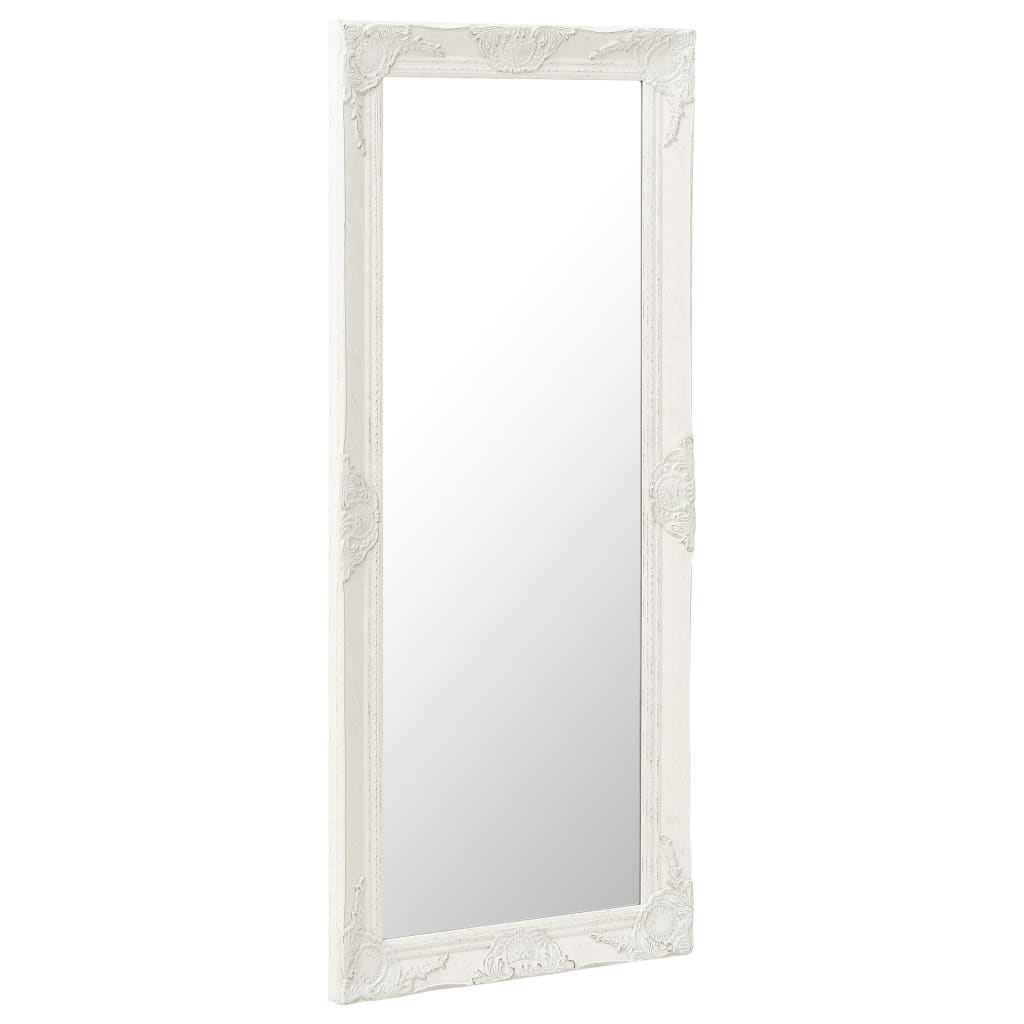Väggspegel barockstil 50x120 cm vit