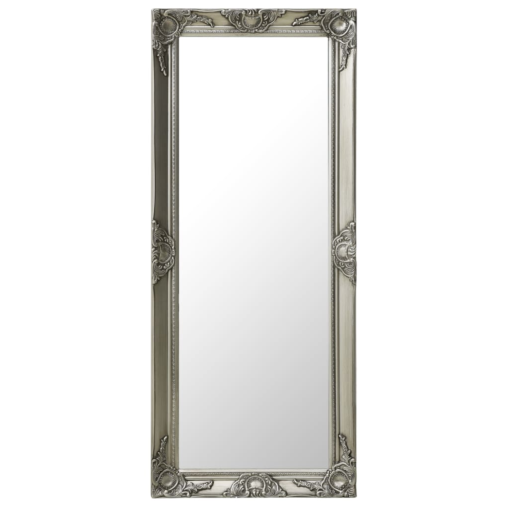 Väggspegel barockstil 50x120 cm silver
