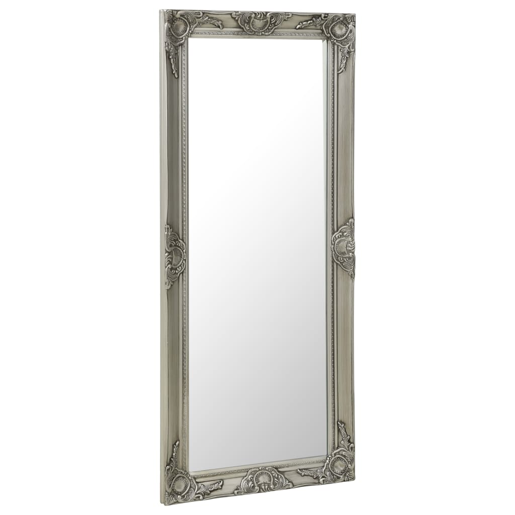 Väggspegel barockstil 50x120 cm silver