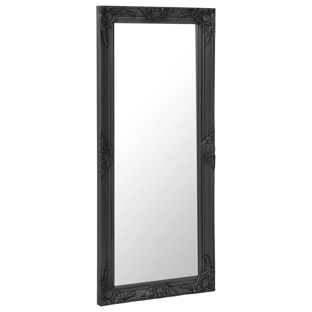 Väggspegel barockstil 50x120 cm svart