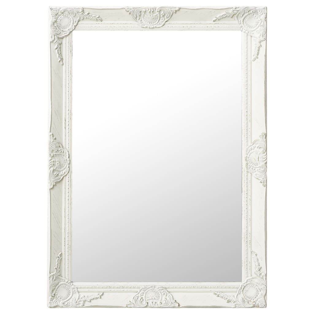 Väggspegel barockstil 60x80 cm vit