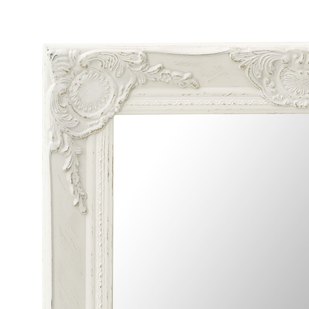 Väggspegel barockstil 60x80 cm vit
