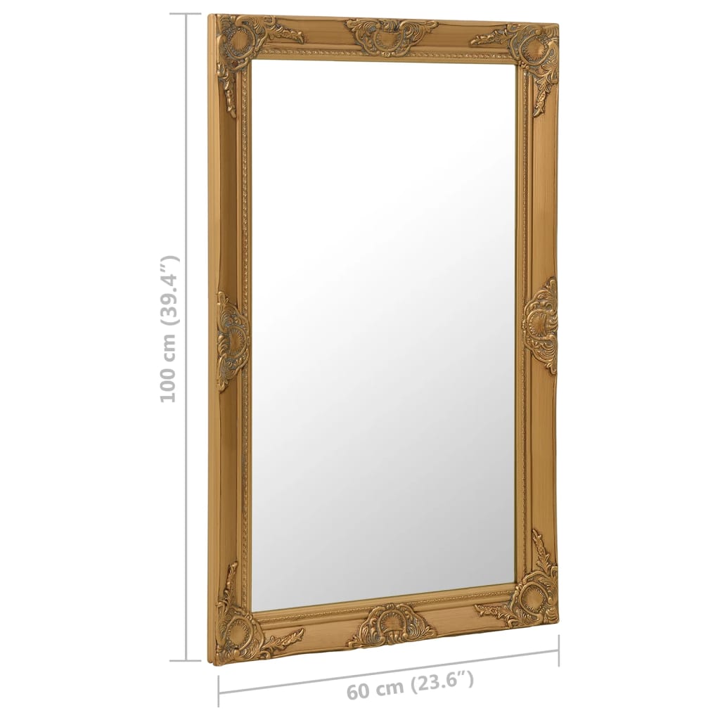 Väggspegel barockstil 60x100 cm guld