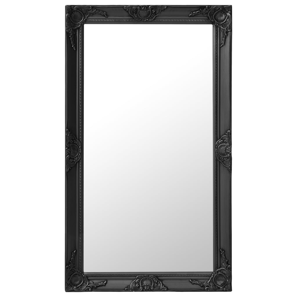 Väggspegel barockstil 60x100 cm svart