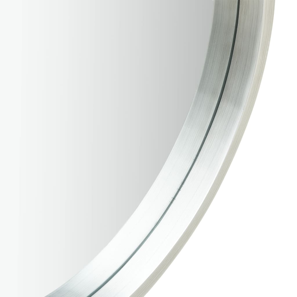 Väggspegel med rem 60 cm silver