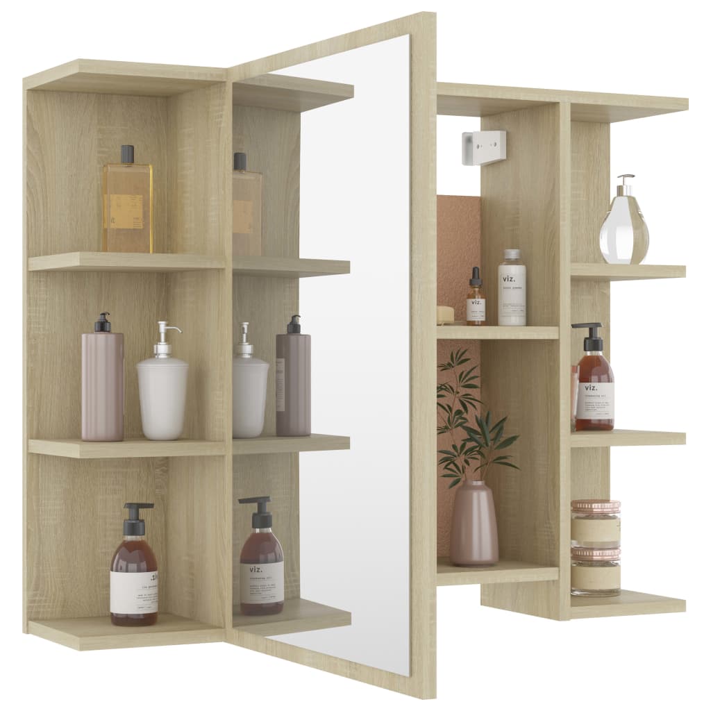Badrumsspegel Spegelskåp Sonoma Ek 80x20,5x64 cm