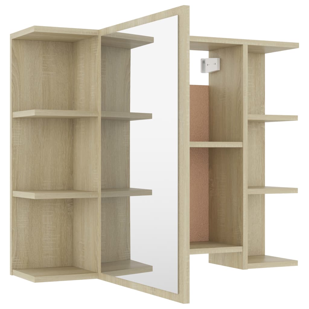 Badrumsspegel Spegelskåp Sonoma Ek 80x20,5x64 cm