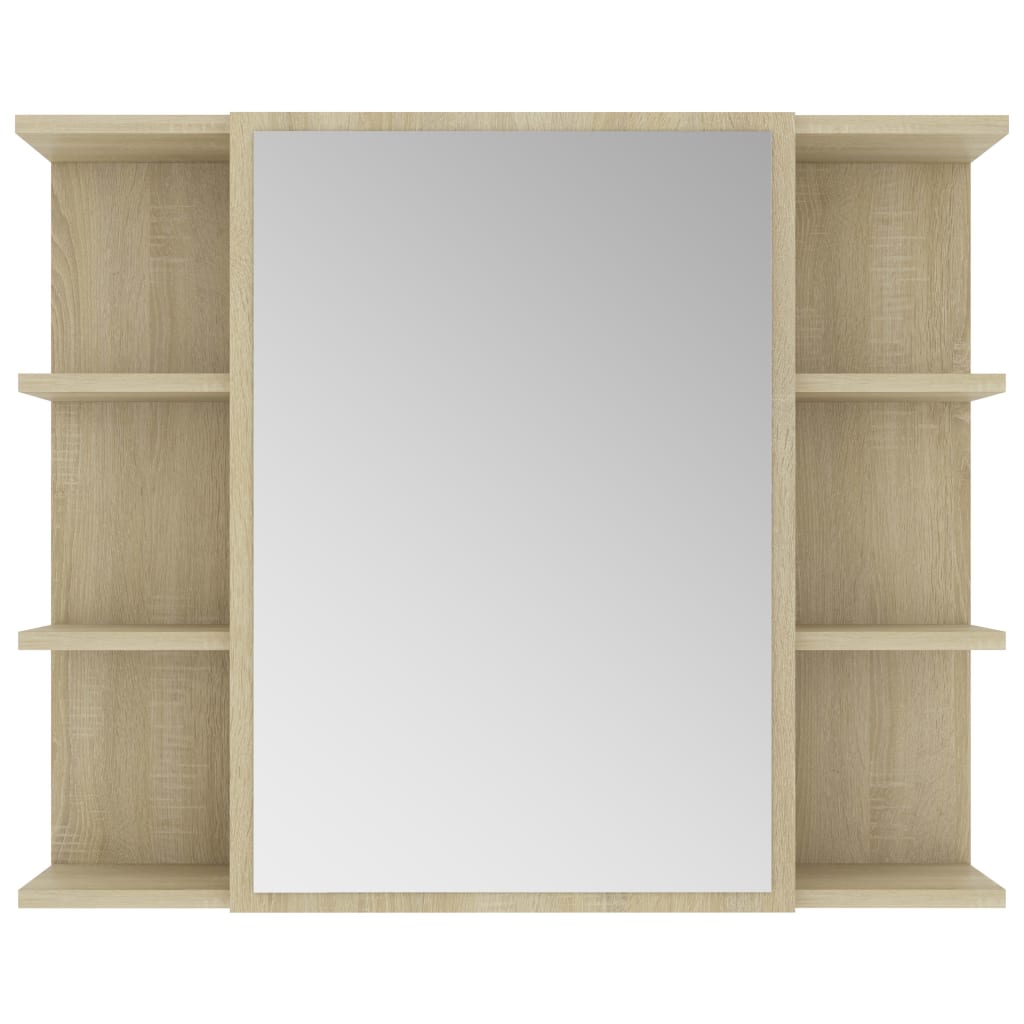 Badrumsspegel Spegelskåp Sonoma Ek 80x20,5x64 cm