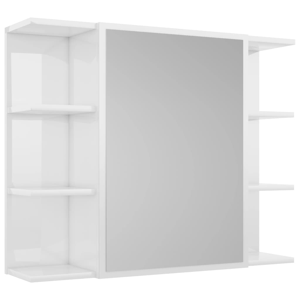 Badrumsspegel Spegelskåp Högglans Vit 80x20,5x64cm